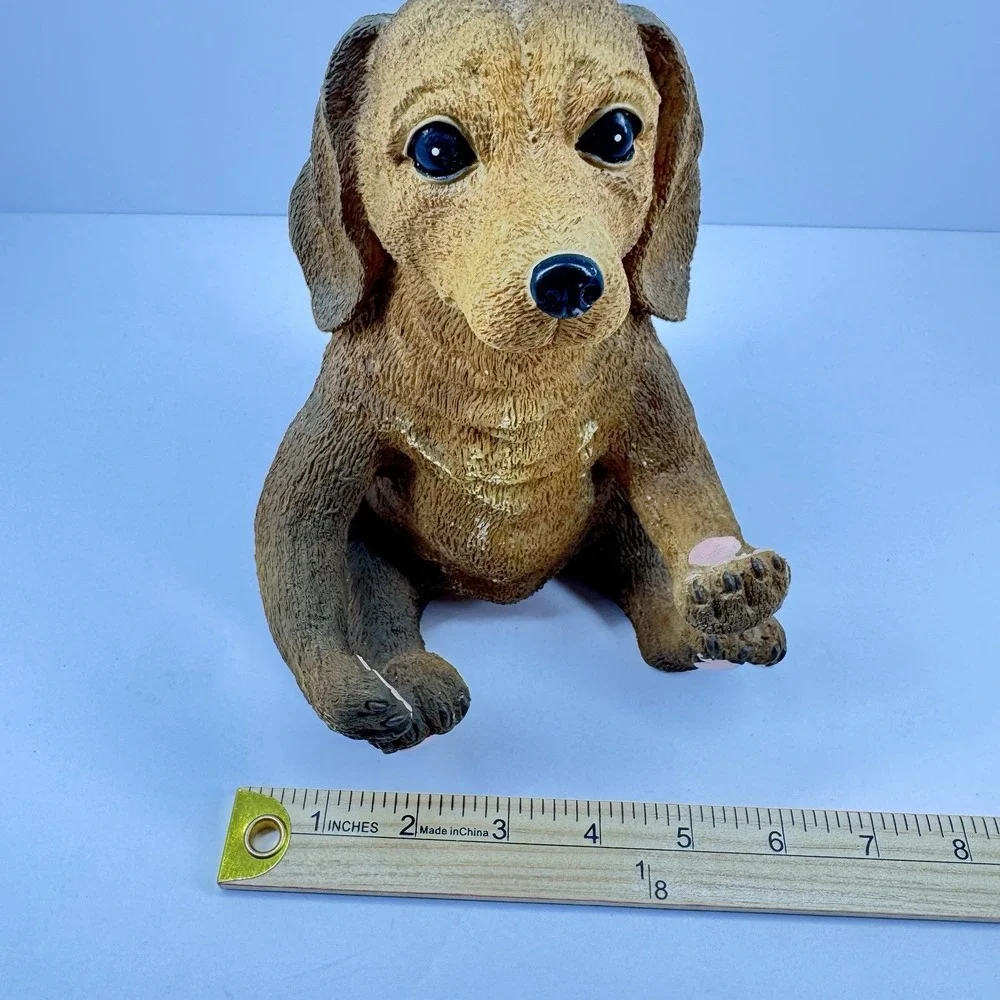 Vintage‎ Resin Dachshund Dog Figurine Begging Pose Brown 7 Inch Decor